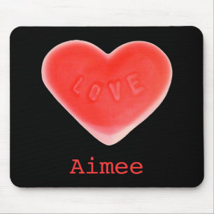 Sweet Heart Black "Name" mousepad Muismat