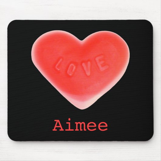 Sweet Heart Black "Name" mousepad Muismat (Voorkant)