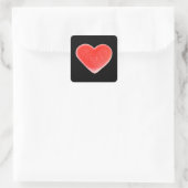 Sweet Heart Black sticker Square (Tas)