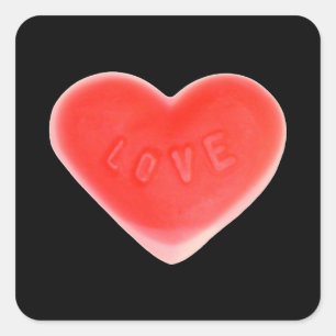 Sweet Heart Black sticker Square