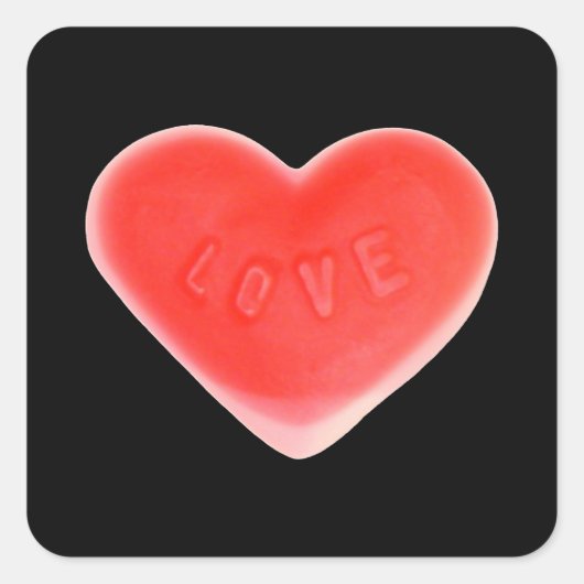 Sweet Heart Black sticker Square (Voorkant)