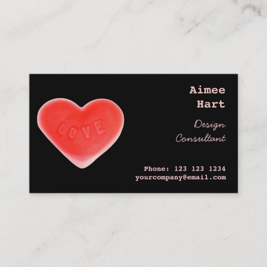 Sweet Heart Black visitekaartje achterzijde rood (Voorkant)