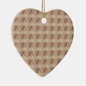Sweet Heart Candy Cane Beach-kerstversiering Keramisch Ornament (Rechts)