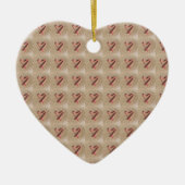 Sweet Heart Candy Cane Beach-kerstversiering Keramisch Ornament (Voorkant)