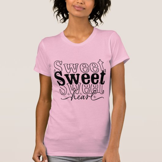Sweet Heart Cute Valentine's Day Typography T-shirt (Voorkant)
