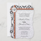 Sweet Heart Damask Side Border Coral Trim Weddensc Kaart (Achterkant)