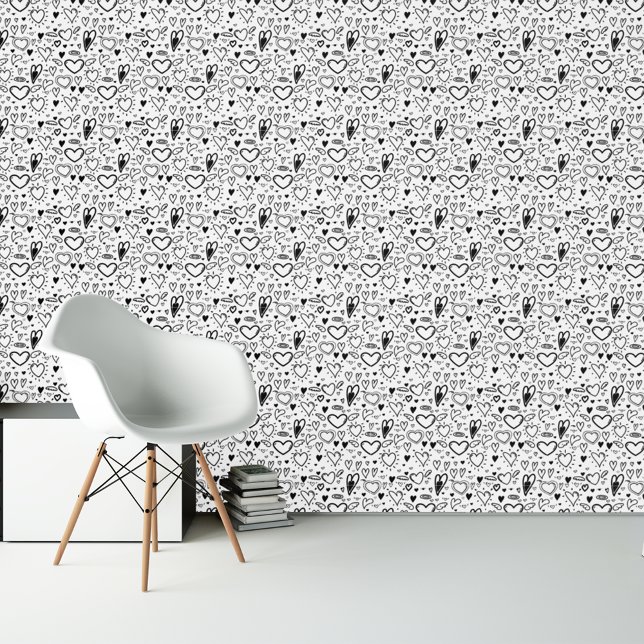 Sweet Heart Doodles Behang (Creator heeft geüpload)