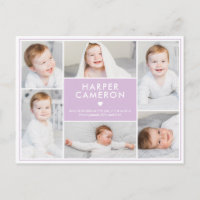 Sweet Heart Editable Color Birth Announding Post