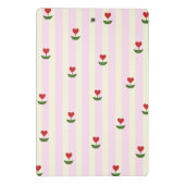 Sweet Heart Flower Pattern – Soft Pink Striped  Mini Klembord (Achterkant)