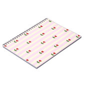 Sweet Heart Flower Pattern – Soft Pink Striped  Notitieboek (Linkerzijde)