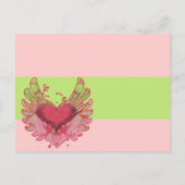 Sweet Heart Framboos & Limoen bruiloft uitnodiging (Achterkant)