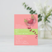 Sweet Heart Framboos & Limoen bruiloft uitnodiging (Staand voorkant)