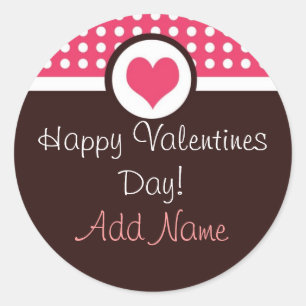Sweet Heart, gepersonaliseerde Valentijnsdag Stick Ronde Sticker