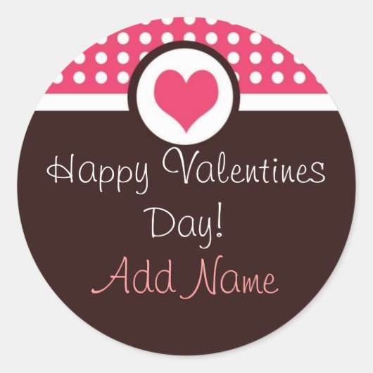 Sweet Heart Gepersonaliseerde Valentijnsdag Sticke Ronde Sticker (Voorkant)