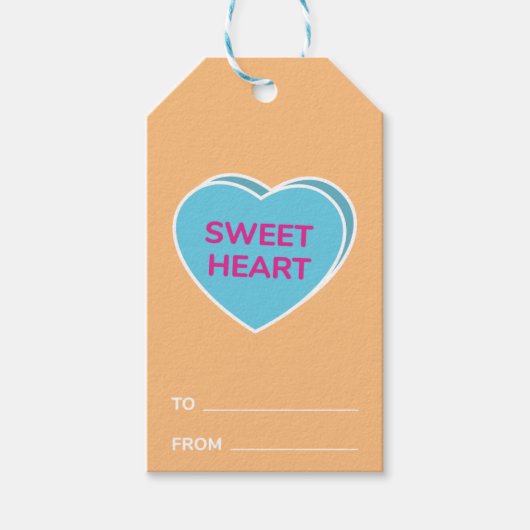 Sweet Heart Gesprek Hart Valentijnsdag Cadeaulabel (Voorkant)
