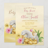 Sweet Heart Greenery Yellow mammie & Baby shower Kaart (Voorkant / Achterkant)