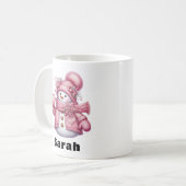 Sweet Heart Holding Pink Snowman Kerstmis Koffiemok (Voorkant links)