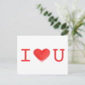 Sweet Heart 'ik hou van U' briefkaart (Staand voorkant)