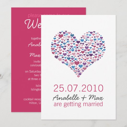 Sweet-Heart Informal Wedding Kaart (Voorkant / Achterkant)