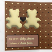 "Sweet heart landing" baby shower Drieluik Uitnodiging (Binnenzijde eerst)