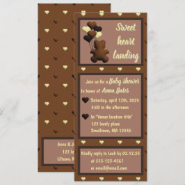"Sweet heart landing" baby shower Kaart