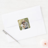 Sweet Heart Lijst Monogrammed Weddenfoto Vierkante Sticker (Envelop)