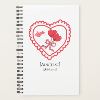 Sweet Heart Lollipop & Bird Personalized Notebook Planner