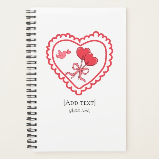 Sweet Heart Lollipop & Bird Personalized Notebook Planner (Voorkant)
