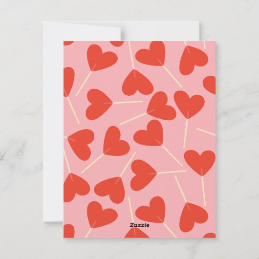 Sweet Heart Lollipops Valentijnsdag Fotokaart Feestdagenkaart (Achterkant)