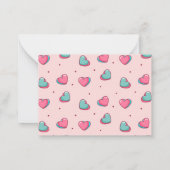Sweet Heart Love Pattern Roze Valentijnsdag Notitiekaartje (Achterkant)