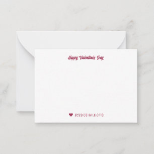 Sweet Heart Love Pattern Roze Valentijnsdag Notitiekaartje