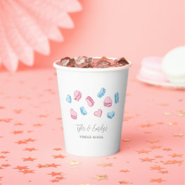 Sweet Heart Macarons Geslacht onthullen Partij Papieren Bekers
