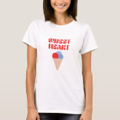 Sweet Heart Modern Typografie Rood Ijsje T-shirt (Voorkant)