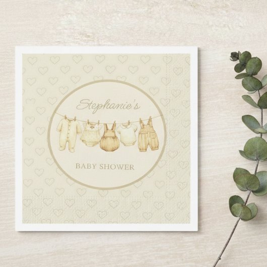 Sweet Heart Pattern Baby Shower Servet