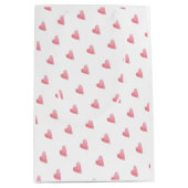 Sweet Heart Pattern Waterverf Art Rood Medium Cadeauzakje (Voorkant)