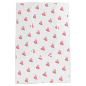 Sweet Heart Pattern Waterverf Art Rood Medium Cadeauzakje (Achterkant)