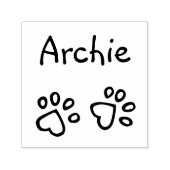 Sweet Heart Paw Prints met Naam Pet Handtekening Zelfinktende Stempel (Design)