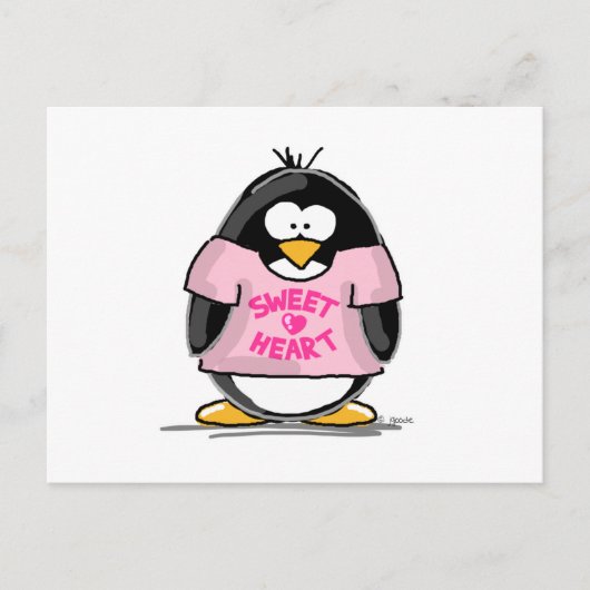 Sweet Heart Penguin Briefkaart (Voorkant)