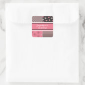 Sweet Heart Pink Black Girl Birthday Party Sticker (Tas)