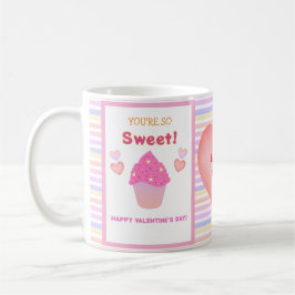 Sweet Heart Pink Cupcakes Stripes Valentijnsdag Koffiemok
