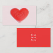 Sweet Heart Pink "jouw tekst" visitekaartje rood (Voorkant / Achterkant)