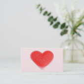 Sweet Heart Pink "jouw tekst" visitekaartje rood (Staand voorkant)