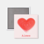 Sweet Heart Pink "Name" fridge magnet (Voorkant / Achterkant)