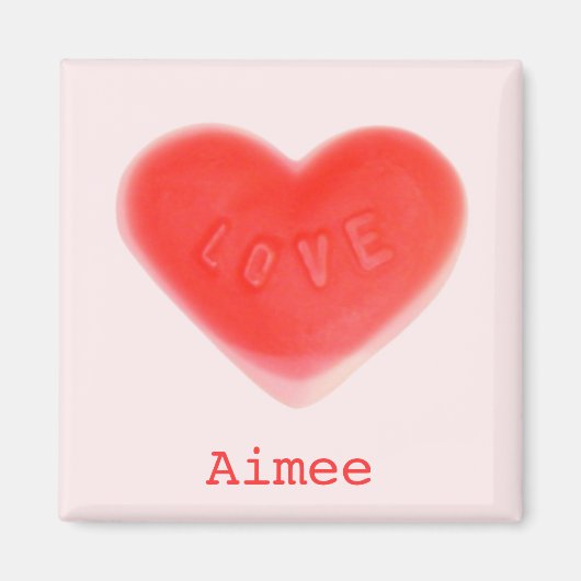 Sweet Heart Pink "Name" fridge magnet (Voorkant)