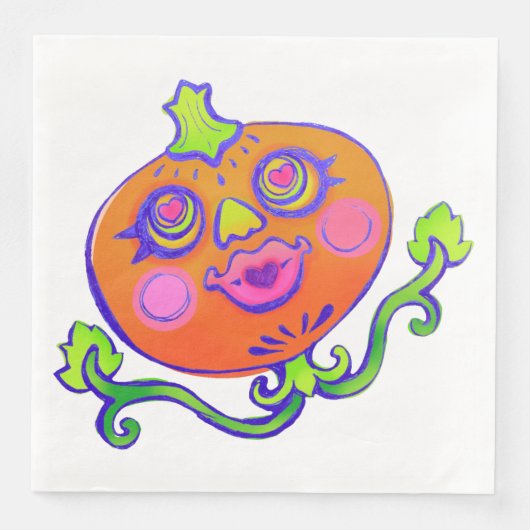 Sweet Heart Pumpkin Halloween Decor Servet (Voorkant)