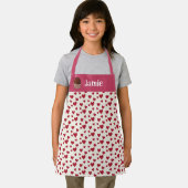 Sweet Heart Red Pink Happy Custom Cupcake Kinder Schort (Insitu)