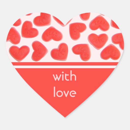 Sweet Heart Roze met liefde sticker hart (Voorkant)
