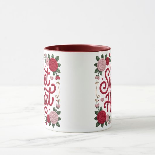 Sweet Heart Valentine Design • Cozy Yarn Script wi Mok (Midden)