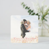 Sweet Heart Wedding Bedankt Flat Kaart | ROZE (Staand voorkant)