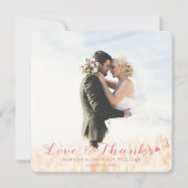 Sweet Heart Wedding Bedankt Flat Kaart | ROZE (Voorkant)